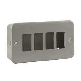 Click CL20404 Essentials Metal Clad 4 Gang GridPro Frontplate and Back Box image