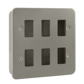Click CL20506B Essentials Metal Clad 6 Gang GridPro No Knockouts Frontplate and Back Box image