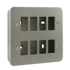 Click CL20508 Essentials Metal Clad 8 Gang GridPro Frontplate and Back Box