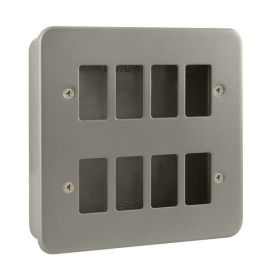 Click CL20508B Essentials Metal Clad 8 Gang GridPro No Knockouts Frontplate and Back Box image