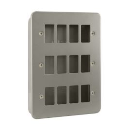 Click CL20512B Essentials Metal Clad 12 Gang GridPro No Knockouts Frontplate and Back Box image