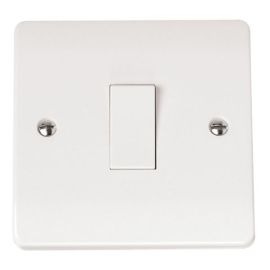 Click CMA011 Polar White Mode 1 Gang 10AX 2 Way Plate Switch