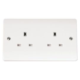 Click CMA032 White Plastic Mode 2 Gang 13A Twin Earth Unswitched Socket
