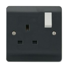 Click CMA035AG Mode Part M Anthracite Grey 1 Gang 13A 2 Pole Switched Socket image