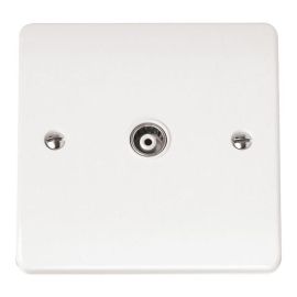 Click CMA158 Polar White Mode 1 Gang Isolated Coaxial Outlet image