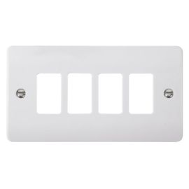 Click CMA20404 GridPro Polar White 4 Gang Mode Accessories Front Plate
