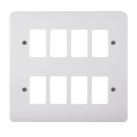 Click CMA20508 GridPro Polar White 8 Gang Mode Accessories Front Plate image