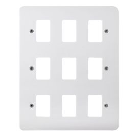 Click CMA20509 GridPro Polar White 9 Gang Mode Accessories Front Plate image