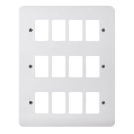 Click CMA20512 GridPro Polar White 12 Gang Mode Accessories Front Plate image