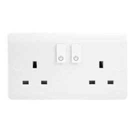 Click CMA30036 Click Smart Plus Polar White 2 Gang 13A Smart Switched Socket Outlet