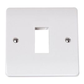 Click CMA401 MiniGrid Polar White 1 Gang 1 Aperture Mode Accessories Unfurnished Plate