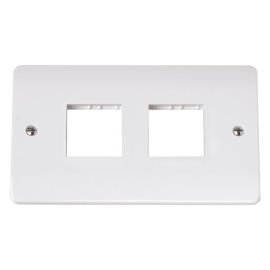 Click CMA404 MiniGrid White 2 Gang 2x2 Aperture Unfurnished Front Plate