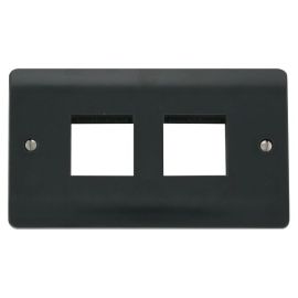 Click CMA404AG MiniGrid Anthracite Grey 2 Gang 2x2 Aperture Unfurnished Front Plate image