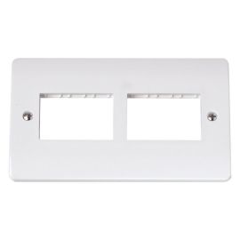 Click CMA406 MiniGrid White 2 Gang 2x3 Aperture Unfurnished Front Plate