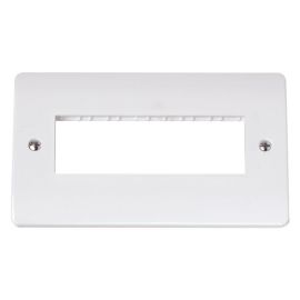 Click CMA426 MiniGrid White 2 Gang 6 In-Line Aperture Unfurnished Front Plate image