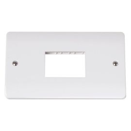 Click CMA432 MiniGrid White 2 Gang 3 Aperture Unfurnished Front Plate image