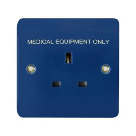 Click CMA630BL Blue Mode 1 Gang 13A Medical Unswitched Socket