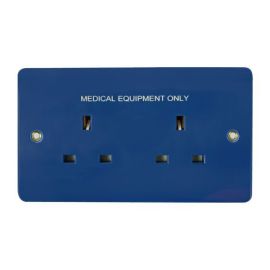Click CMA632BL Blue Mode 2 Gang 13A Medical Unswitched Socket