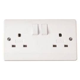 Click CMA936 White Plastic Mode 2 Gang 13A Non-Standard 2 Pole Switched Socket