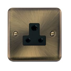 Click DPAB038BK Deco Plus Antique Brass 5A Round Pin Socket - Black Insert image