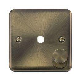 Click DPAB140PL Deco Plus Antique Brass 1 Gang Dimmer Plate with Knob  - Black Insert