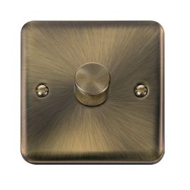 Click DPAB161 Deco Plus Antique Brass 1 Gang 2 Way 100W LED Dimmer Switch image