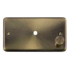 Click DPAB185 MiniGrid Antique Brass 1 Gang 1000W 1 Aperture Deco Plus Unfurnished Dimmer Plate and Knob image
