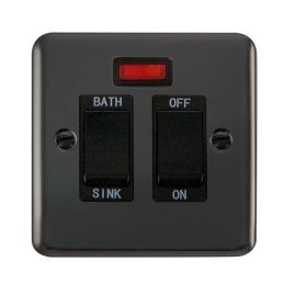 Click DPBN024BK Deco Plus Black Nickel 20A Sink or Bath Switch - Black Insert image