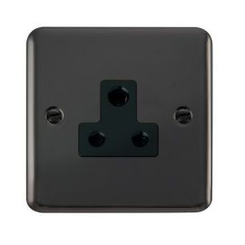 Click DPBN038BK Deco Plus Black Nickel 5A Round Pin Socket - Black Insert