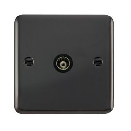 Click DPBN158BK Deco Plus Black Nickel 1 Gang Isolated Co-Axial Socket - Black Insert image