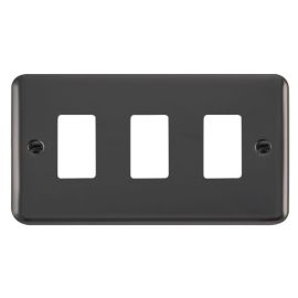 Click DPBN20403 GridPro Black Nickel 3 Gang Deco Plus Front Plate