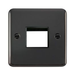 Click DPBN402BK MiniGrid Black Nickel 1 Gang 2 Aperture Deco Plus Unfurnished Front Plate - Black Insert image