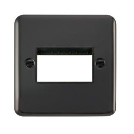 Click DPBN403BK MiniGrid Black Nickel 1 Gang 3 Aperture Deco Plus Unfurnished Front Plate - Black Insert image