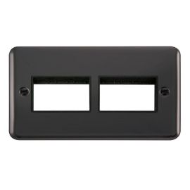 Click DPBN406BK MiniGrid Black Nickel 2 Gang 2x3 Aperture Deco Plus Unfurnished Front Plate - Black Insert