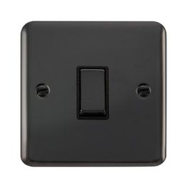 Click DPBN425BK Deco Plus Black Nickel Ingot 1 Gang Intermediate 10AX Plate Switch - Black Insert