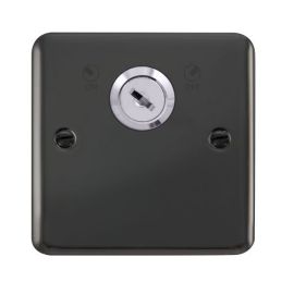 Click DPBN660 Deco Plus Black Nickel 1 Gang 20A 2 Pole Lockable Plate Switch image