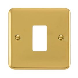 Click DPBR20401 GridPro Polished Brass 1 Gang Deco Plus Front Plate