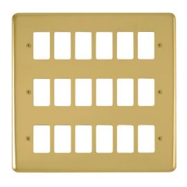 Click DPBR20518 GridPro Polished Brass 18 Gang Deco Plus Front Plate image
