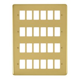 Click DPBR20524 GridPro Polished Brass 24 Gang Deco Plus Front Plate image