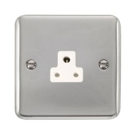 Click DPCH039WH Deco Plus Polished Chrome 2A Round Pin Socket - White Insert image