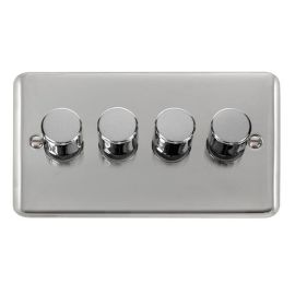 Click DPCH154 Deco Plus Polished Chrome 4 Gang 400W-VA 2 Way Dimmer Switch image
