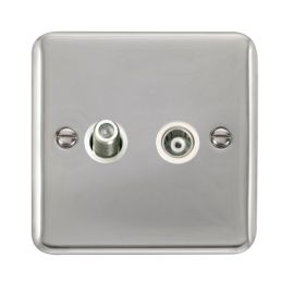 Click DPCH157WH Deco Plus Polished Chrome Isolated Satellite Co-Axial Socket - White Insert image