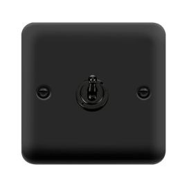 Click DPMB421 Deco Plus Matt Black 1 Gang 10AX 2 Way Toggle Plate Switch