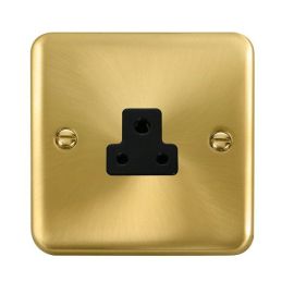 Click DPSB039BK Deco Plus Satin Brass 2A Round Pin Socket - Black Insert image