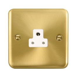 Click DPSB039WH Deco Plus Satin Brass 2A Round Pin Socket - White Insert image