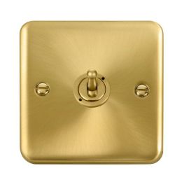 Click DPSB421 Deco Plus Satin Brass 1 Gang 10AX 2 Way Dolly Toggle Switch image