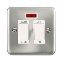Click DPSC024WH Deco Plus Satin Chrome 20A 2 Pole Sink or Bath Switch - White Insert image