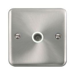 Click DPSC065WH Deco Plus Satin Chrome 1 Gang Non-Isolated Co-Axial Socket - White Insert image