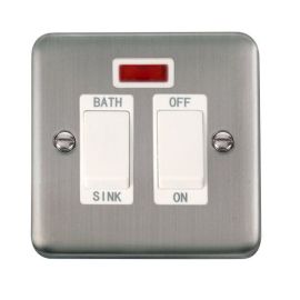 Click DPSS024WH Deco Plus Stainless Steel 20A 2 Pole Sink or Bath Switch - White Insert image