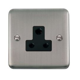 Click DPSS038BK Deco Plus Stainless Steel 5A Round Pin Socket - Black Insert image